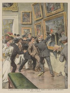 A perda de uma obra de arte, um vândalo corta e destrói uma obra-prima no museu do Louvre